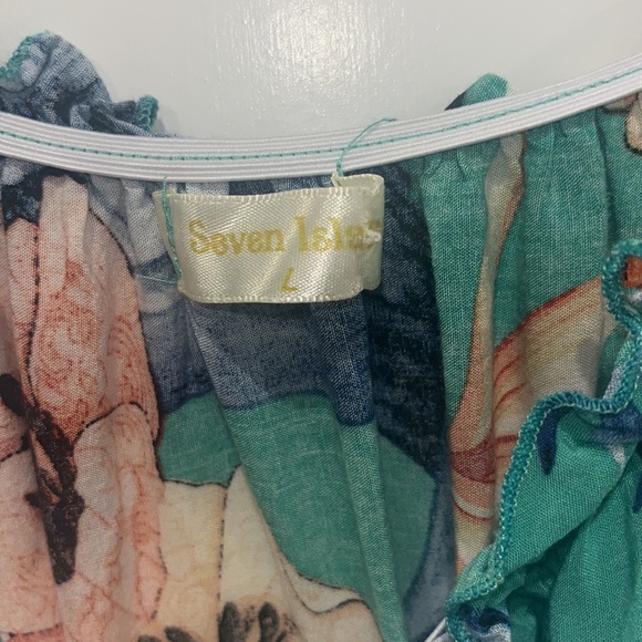 Smocked waist tropical dress - Picture 4 of 5